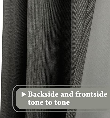 H.VERSAILTEX Linen Blackout Curtain 84 Inches Long for Bedroom/Living