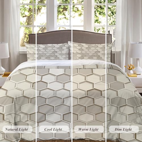 Shrahala Honeycomb Cells Geometric Pattern 100% Cotton Duvet Cover Set