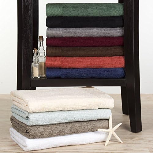 Bedford Home Ribbed Cotton 10 Piece Towel Set - Silver