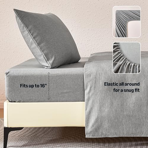 Amazon Basics Sheet Set Cationic 3-Piece Bedding Set, Wrinkle Free and