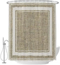 Beige Rustic Shower Curtain, Stall Bathroom Curtains for Bathtub