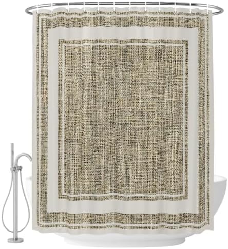 Beige Rustic Shower Curtain, Stall Bathroom Curtains for Bathtub