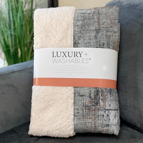 Addison Rugs ASB725 Taupe 50" x 70" Oversized Sherpa Throw Blanket