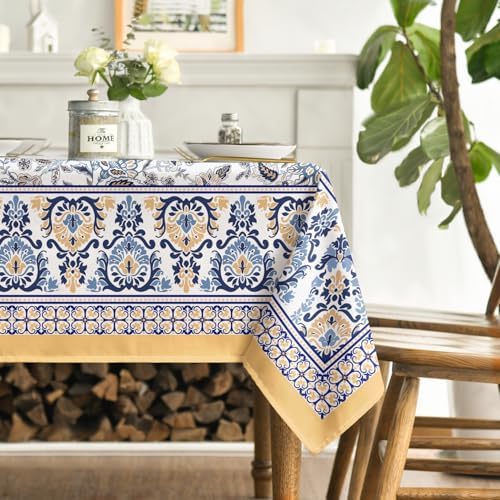 Horaldaily Arabesque Square Tablecloth, 60x60 Inch