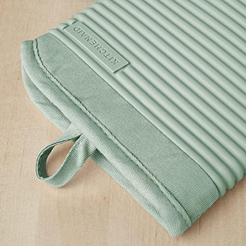 KITCHENAID Ribbed Soft Silicone Oven Mitt 2-Pack Set, 7.5"x13"