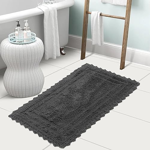 TreeWool Cotton Rectangle Bath Rug Set, 19 x 26 & 23 x 36 in