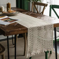 Farmhouse Table Runner 118.1 Inch Long,Soft Cotton Linen Blend,Beige