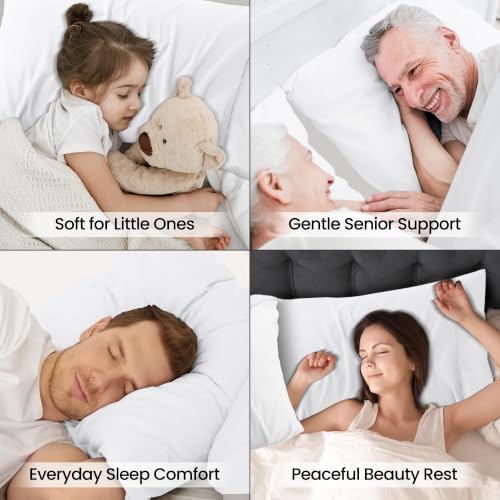 Pillow Covers Queen Size Set of 6, Soft and Comfy Pillow Cases, White