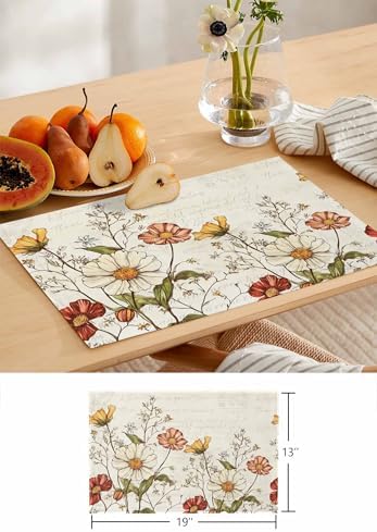 Farmhouse Botanical Table Runner and Placemats for Dining