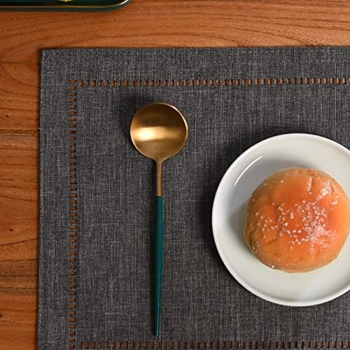 Tosewever Set of 6 Decorative Linen Placemats 12 x 18 Inches