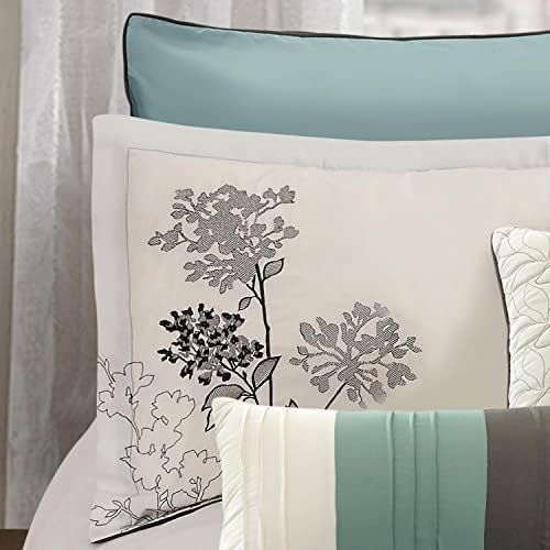Riverbrook Home Emilie Comforter Set, King, Blue/Gray/Ivory, 8 Piece