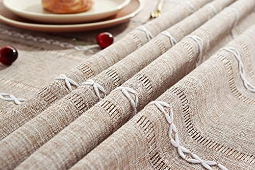 Chassic Rectangle Tablecloth 54 x 72 Inch, Farmhouse Boho Linen Table