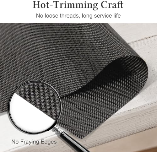HOOMIL Placemats Set of 6, Heat Resistant, Dark Gray