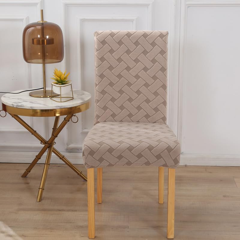 Rakila Jacquard Dining Washable Chair Covers Set of 6 Removable