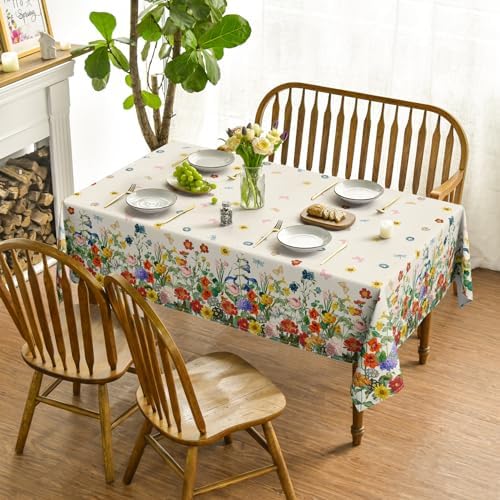 Horaldaily Spring Tablecloth 60 x 60 Inch Square Floral Flowers