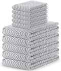 Homaxy 10 Pack 100% Cotton Kitchen Towels and Dishcloths Set, Light
