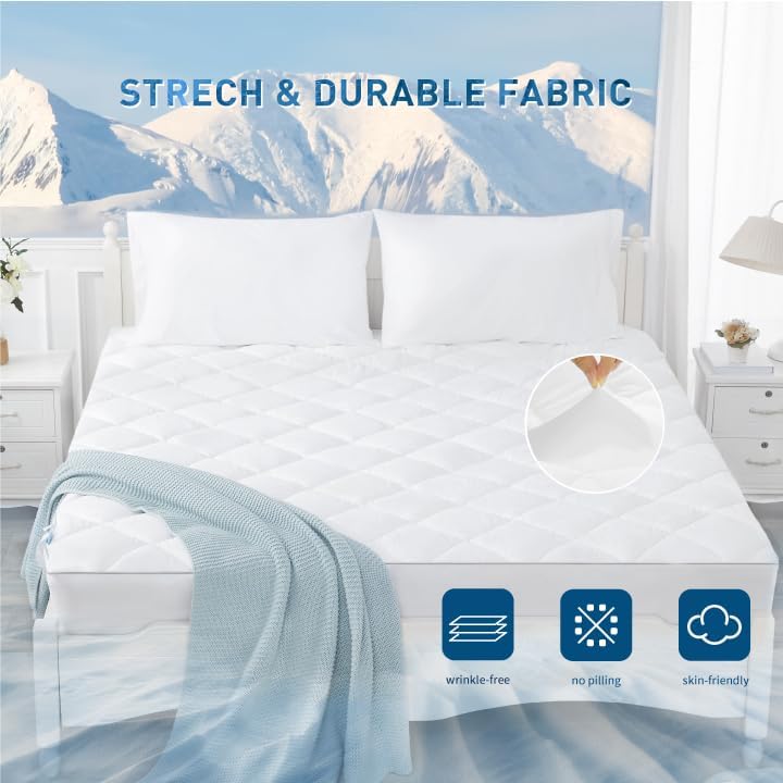 Sunflower Cooling Queen Mattress Pad for Hot Sleepers, Chill Mattress