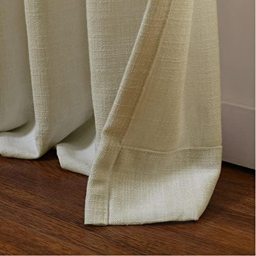 ChadMade Heavyweight Beige Linen Blend Back Tab Pinch Pleated Curtains