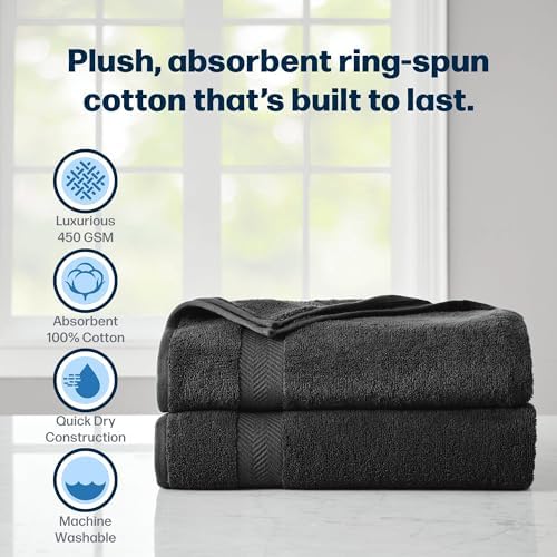 Stoneberry Home 2-Piece Luxury Bath Sheet Set, Soft 450 GSM Cotton