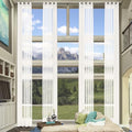 Fcosie Ivory White Faux Linen Extra Long Sheer Curtain - 52W x 120L