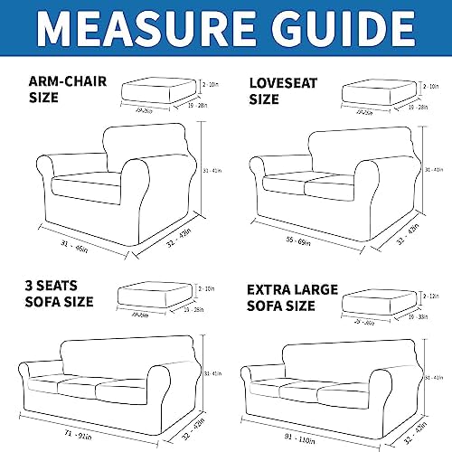 XINEAGE 4-Piece Stretch Sofa Cover, Washable Couch Covers for Dog