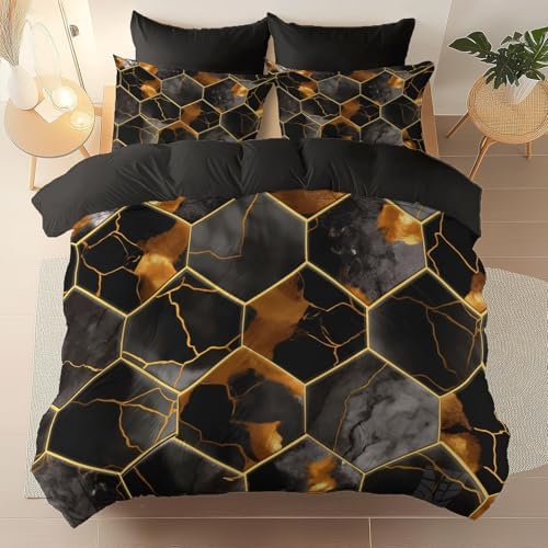 Abstract Geometric Marble Printed Bedding Set– Microfiber Duvet Cover