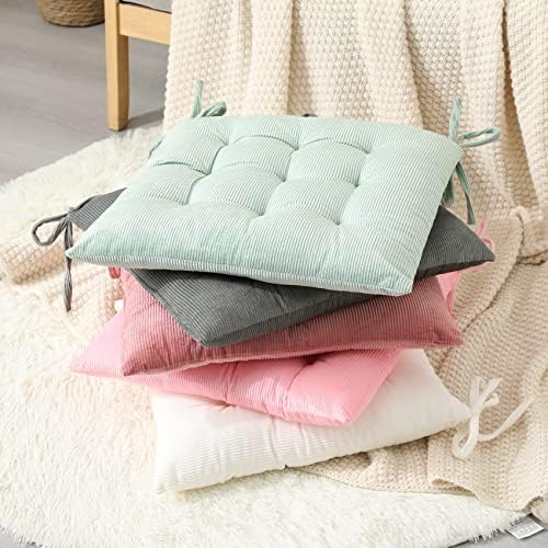 HLOVME Corduroy Chair Cushion with Ties Ultra Soft Warm Floor Cushion
