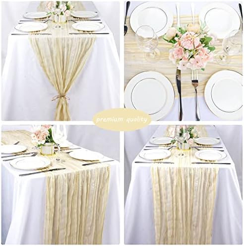 12 Pack 10Ft Cheesecloth Table Runner 35x120 Inch Boho Gauze Rustic