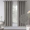 Burlap Textured Faux Linen Absolutely Blackout Curtain Drapers for