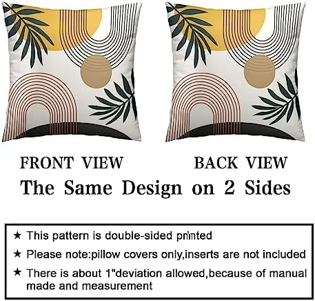 2 Pack Abstract Boho Pillow Covers 20x20 Mid Modern Decorative Pillow