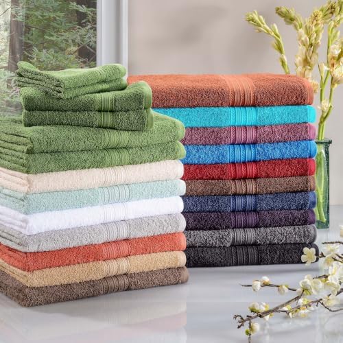 SUPERIOR Eco-Friendly Cotton 6-Piece Towel Set, Bathroom, Shower, Spa