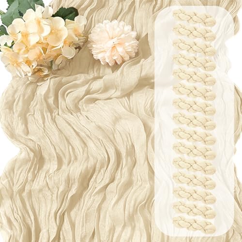 15 Pack Ivory Cheesecloth Table Runner 17 x 108 inch Cheese Cloth
