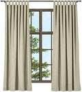 ChadMade Linen Blend Texture Tab Top Room Darkening Curtain for Living