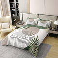 Boho Green 100% Cotton Duvet Cover Set Queen Size,Sage Bohemian Mid