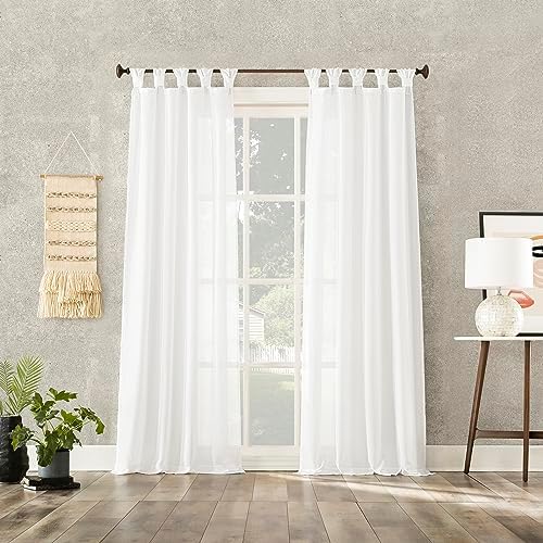 No. 918 Reman 2-Pack Twist Tab Linen Texture Semi-Sheer Tab Top