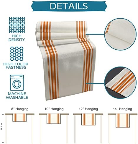Farmhouse Stripes Table Mats Set of 4 With Table Runner 90 Inches