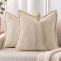 Mecatny Corduroy Fall Decorative Throw Pillow Covers 22x22 Set of 2