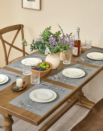 Grey Placemats, Heat Resistant Non-Slip Place mats for Dining Table