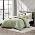 DKNY Full/Queen Duvet Cover Set - 3-Piece Vintage Washed Cotton