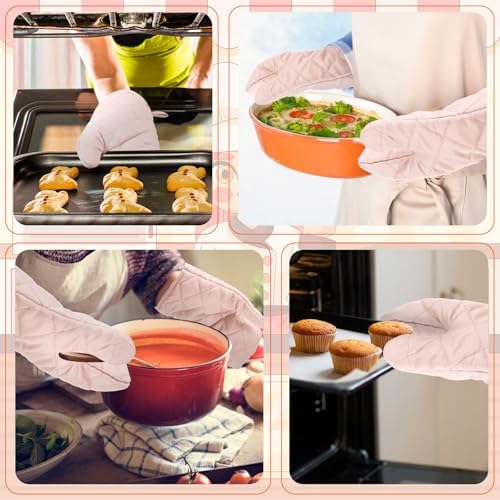 6 Pairs Heat Resistant Oven Mitts Kitchen Oven Gloves 11 Inch Long
