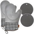 Silicone Oven Mitts,Silicone Oven Gloves Set,Oven Gloves with Quilted