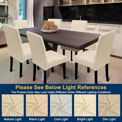 Chair Covers, Stretch Dining Room Chair Covers Set of 6, Removable