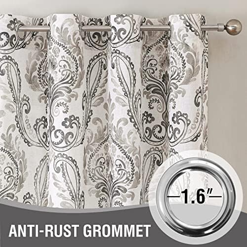 H.VERSAILTEX Linen Curtains for Bedroom Floral Curtains Grommet Rustic