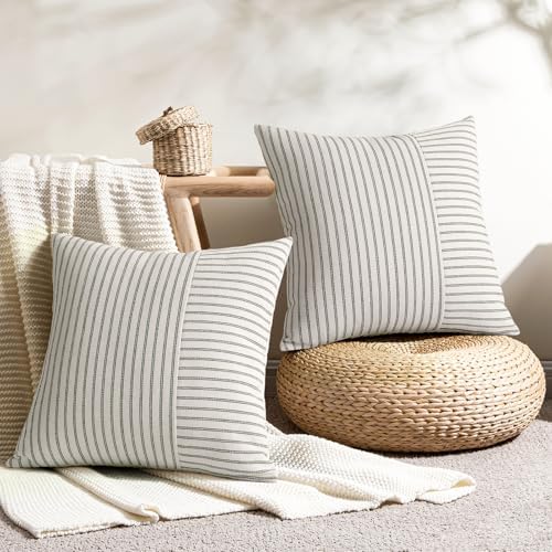 YCOLL Farmhouse Pillow Covers 20x20, Modern Accent Square Throw Pillow