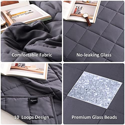 Syrinx Weighted Blanket King Size 25 pounds, 80''x87'', Dark Grey for