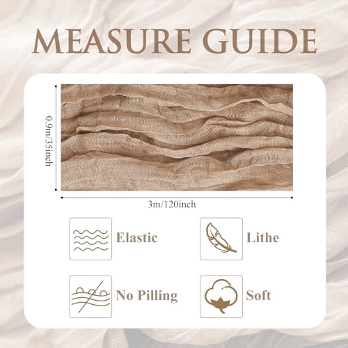 Cheesecloth Table Runner 10FT 6Pcs Nude Boho Gauze Rustic Sheer