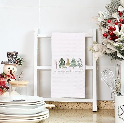 Christmas Tree Kitchen Towels - Neutral Christmas Hand Towels