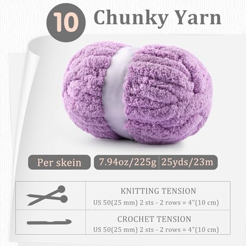 Gray Chunky Yarn for Hand Knitting - #10 Jumbo Chenille Yarn for