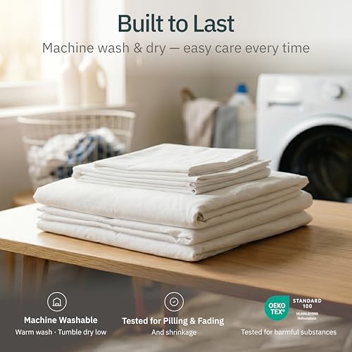California Design Den Soft 100% Cotton Queen Size Sheets, 4 Pc Set
