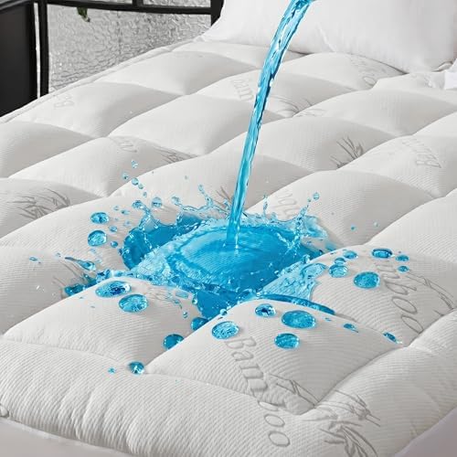 Ubauba 100% Waterproof Queen Size Mattress Topper, Viscose Made from